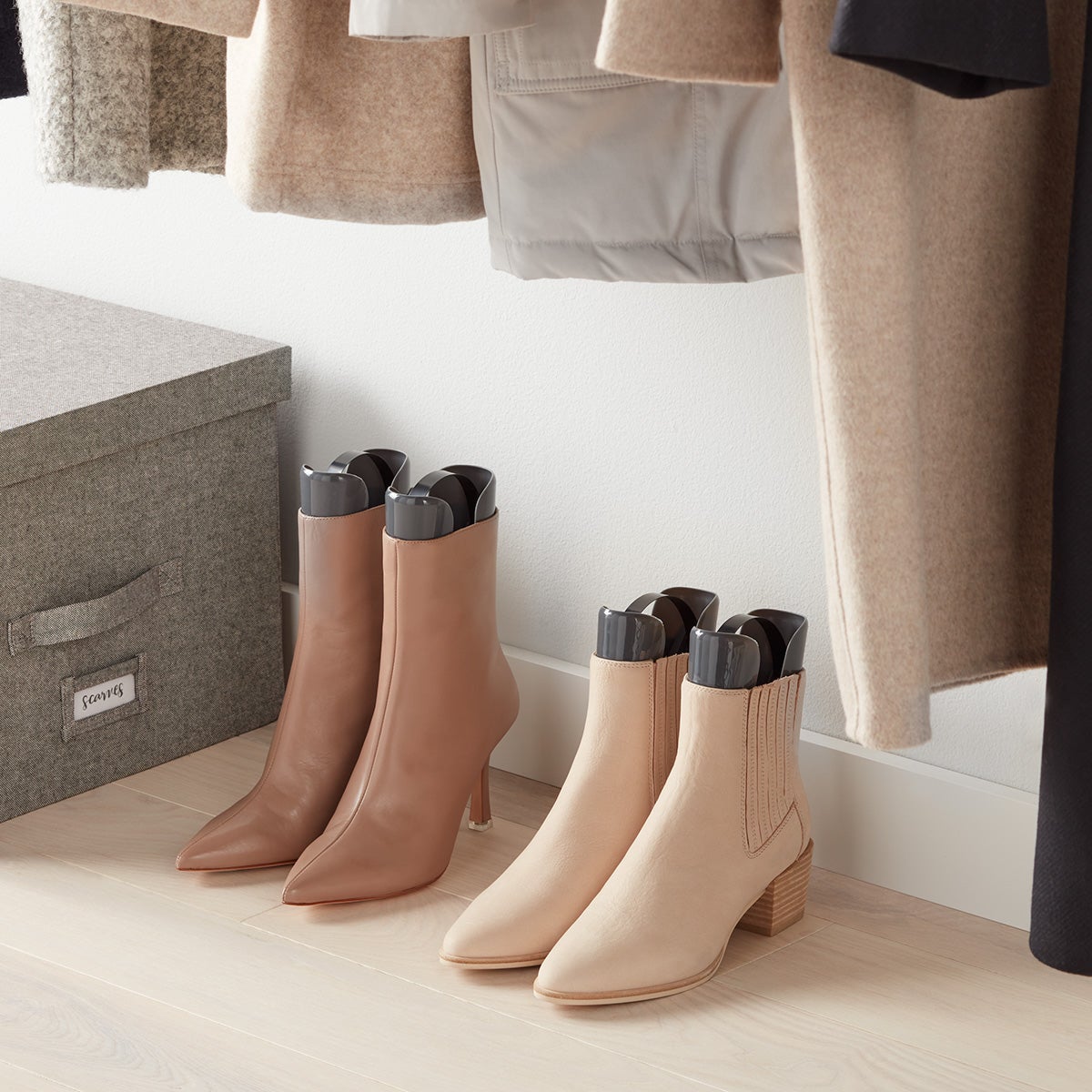 Short Grey Boot Shapers The Container Store