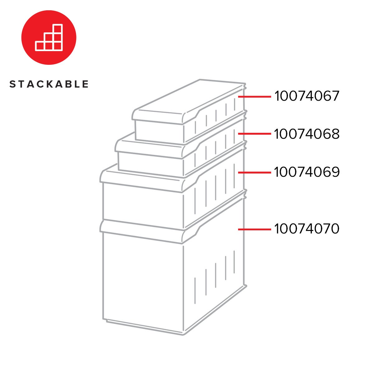 Clear Stackable Plastic Storage Bins