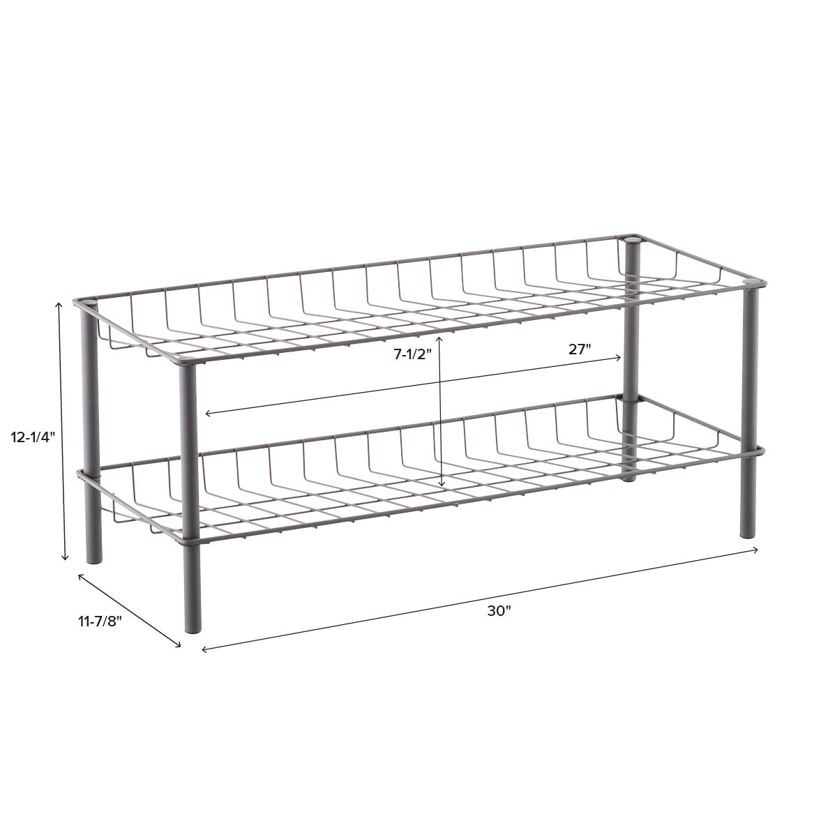 Graphite 12-Tier Over the Door Shoe Rack