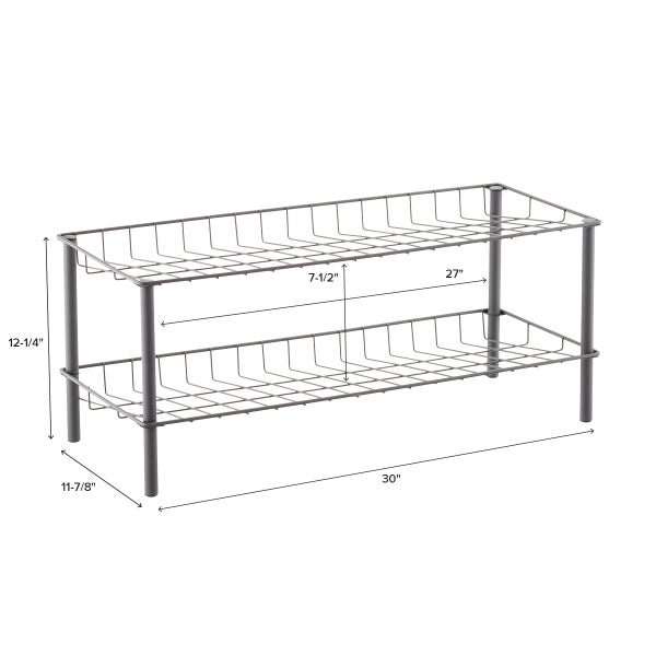 4-Tier Metal Shoe Rack Graphite, 30 x 11-7/8 x 27-7/8 H | The Container Store