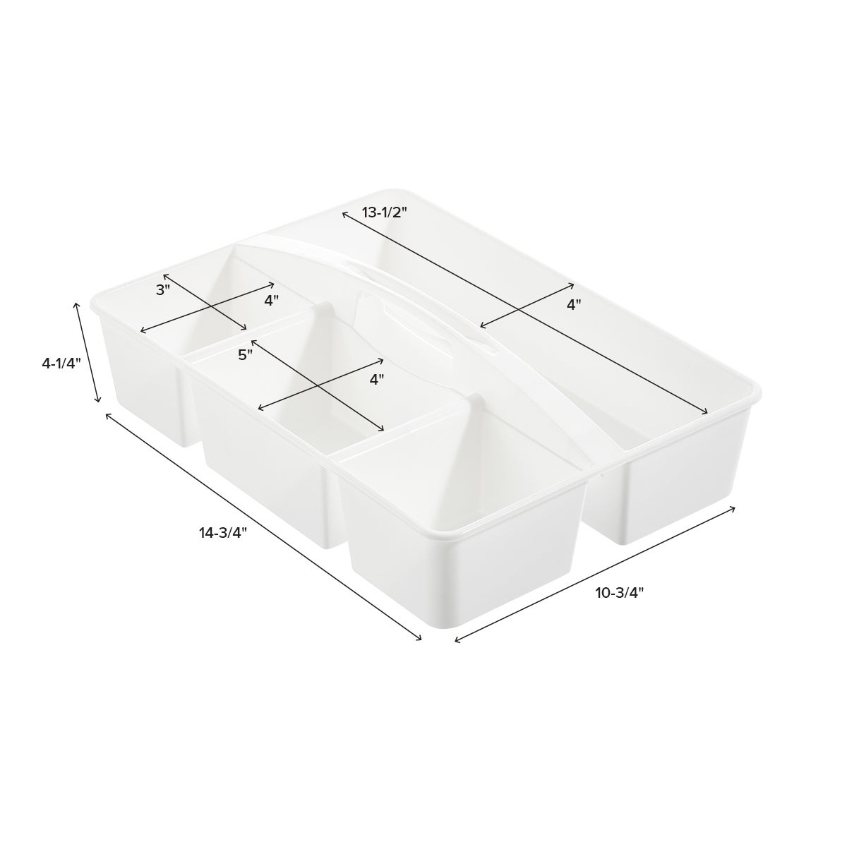 3-Tier Cart Divided Caddies with Handles