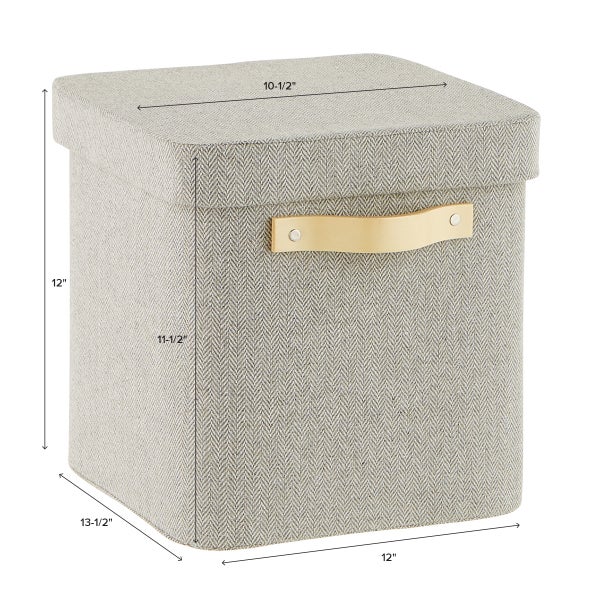 Natural Herringbone Storage Cubes