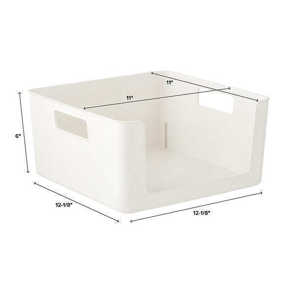 Rosanna Pansino x iDesign Recycled Plastic Open Front Kitchen Storage Bin  with Lid, Clear Bin/Marshmallow Lid, 12 x 12 x 6