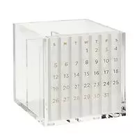 russell+hazel Bloc Collection Pencil Cup Perpetual Calendar Clear