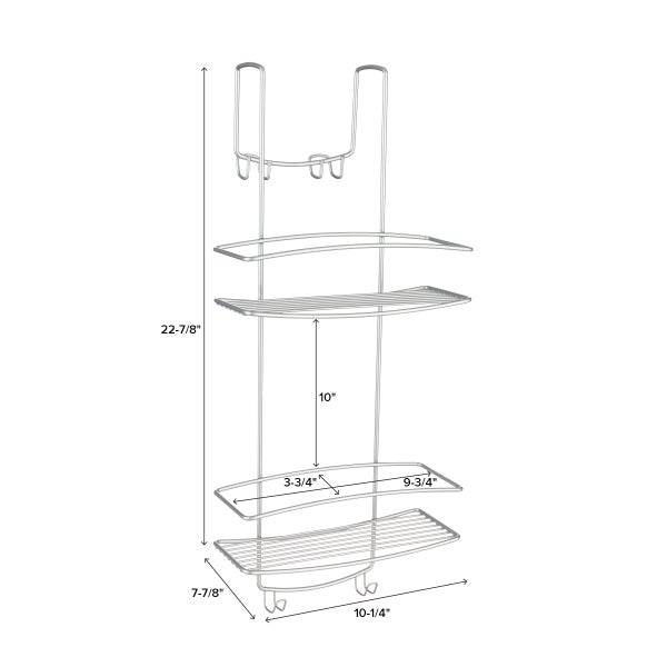 mDesign Small Metal Over Door Bathroom Tub/Shower Caddy