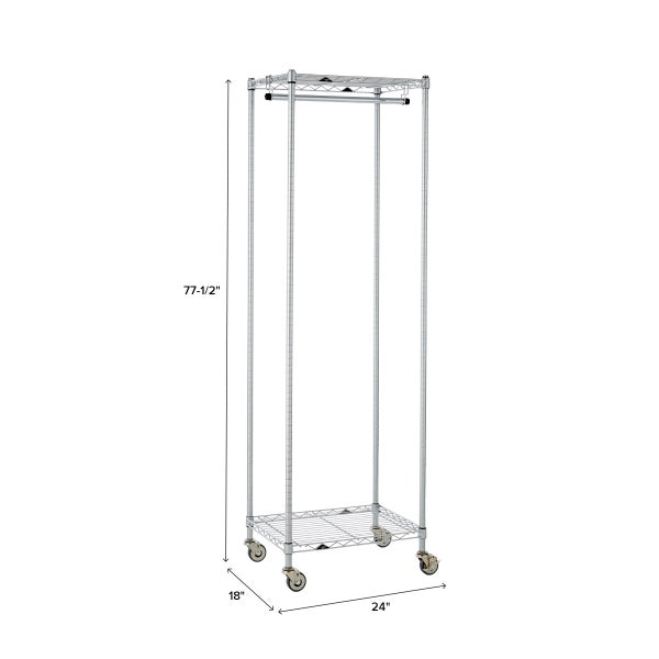 A black garment rack
