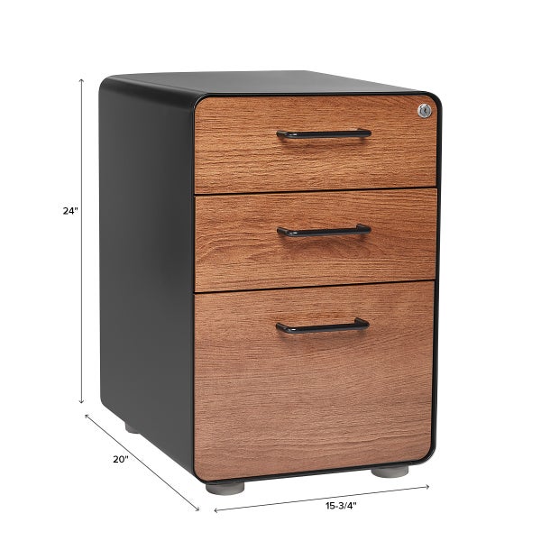Poppin 3 Drawer Stow Locking File Cabinet