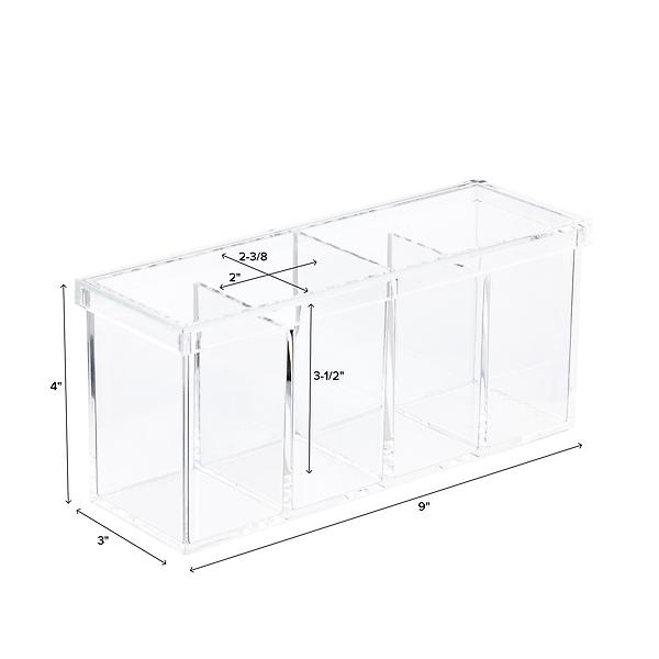iDESIGN Clear Plastic 4-Tier Sectioned Kitchen Organizers, Set of