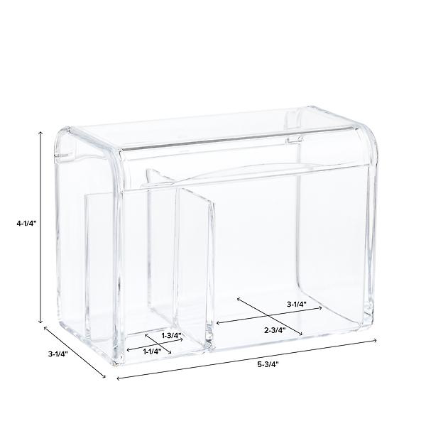 Tall 3-Section Acrylic Hinged-Lid Box