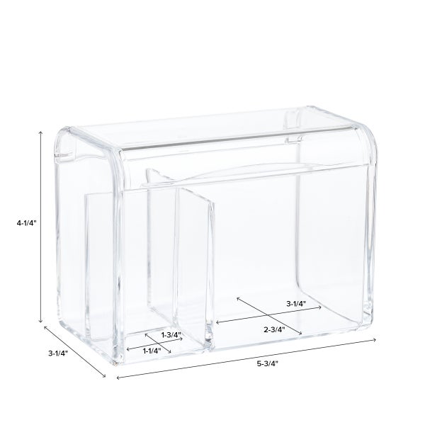 Tall 3-Section Acrylic Hinged-Lid Box