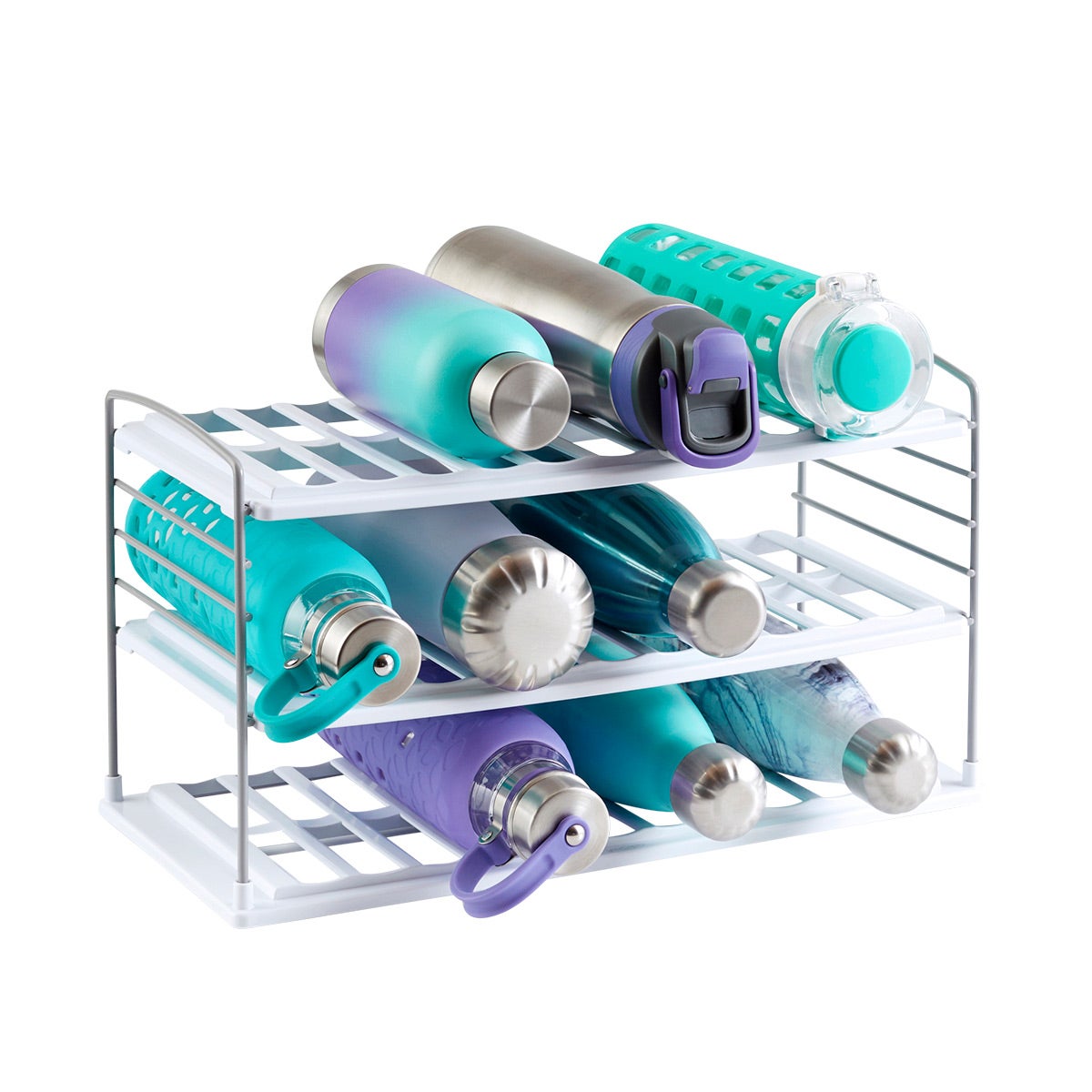 X-Cosrack Adjustable Water Bottle Organizer,4-Tier Wall-Mounted