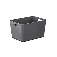 The Container Store Terra Recycled Plastic Medium Deep Bin Charcoal Grey