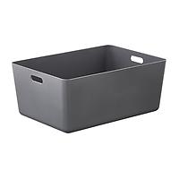 The Container Store Terra Recycled Plastic Large Deep Bin Charcoal Grey