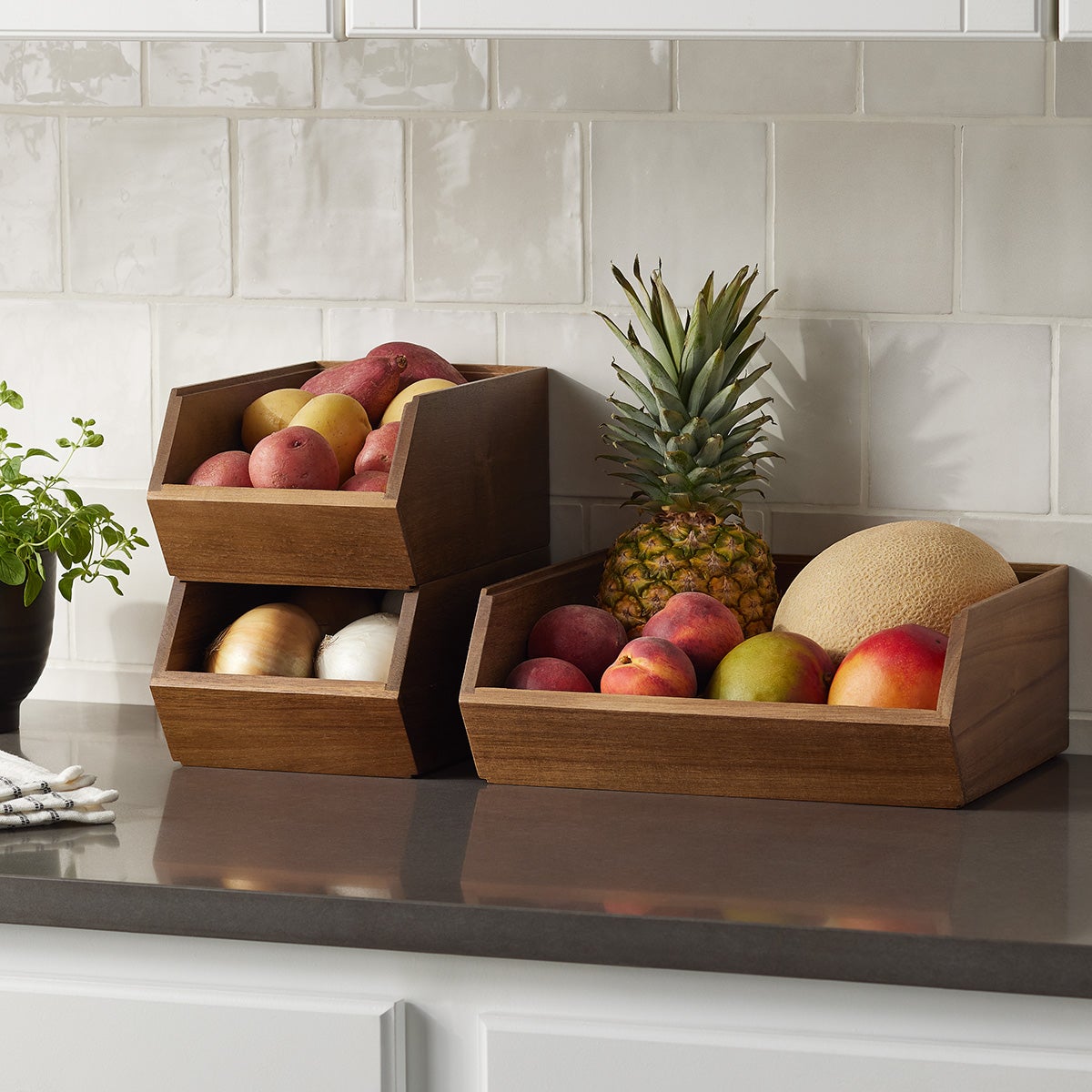 Acacia Stacking Bin | The Container Store