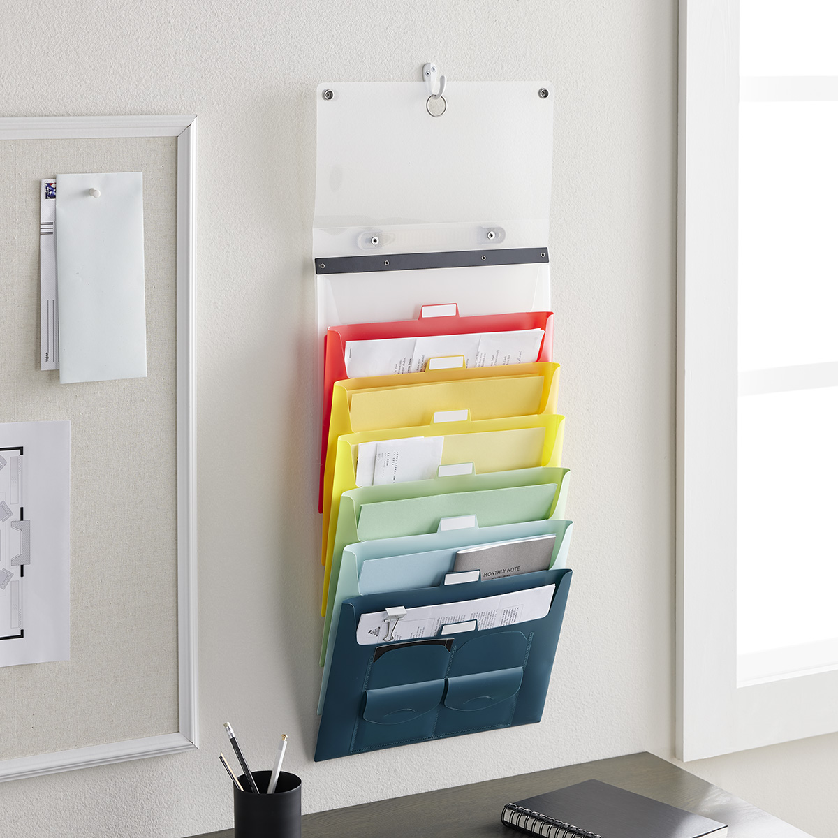 The Container Store 6-Pocket Cascading Letter File Wall Organizer | The  Container Store