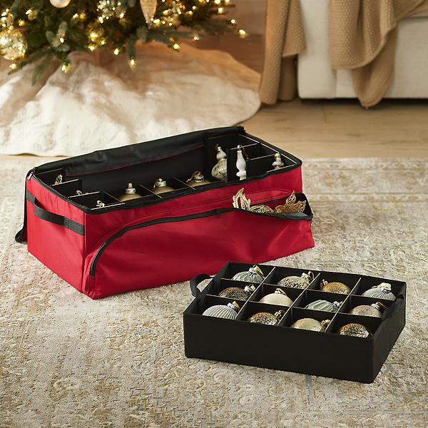 Santa's Bags Two Tray (4 in.) Christmas Ornament Storage Box (48