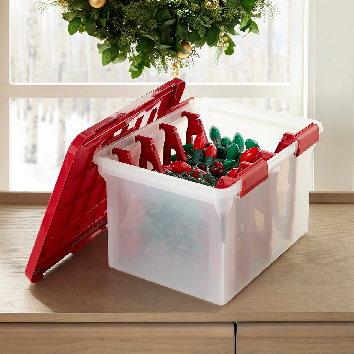 Red Holiday Light Storage Box