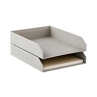 Bigso Boden Stacking Letter Tray Stone Grey Set of 2