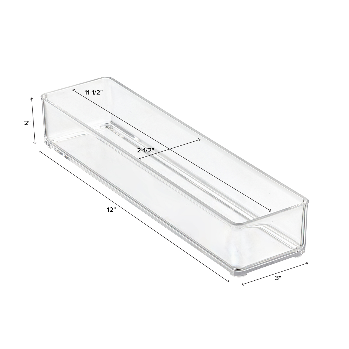 Medium Stackable Organizer Tray Translucent, 6-3/8 x 9-1/2 x 2-3/4 H | The Container Store