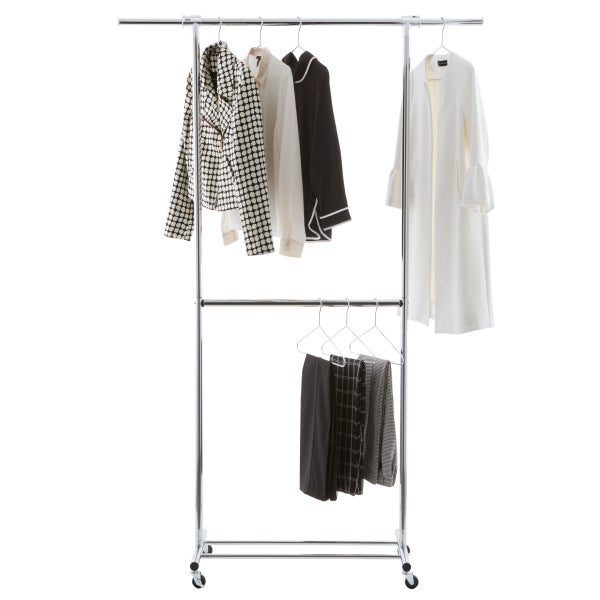 Double Hang Chrome Garment Rack