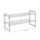 2-Tier Stackable Mesh Shoe Shelf
