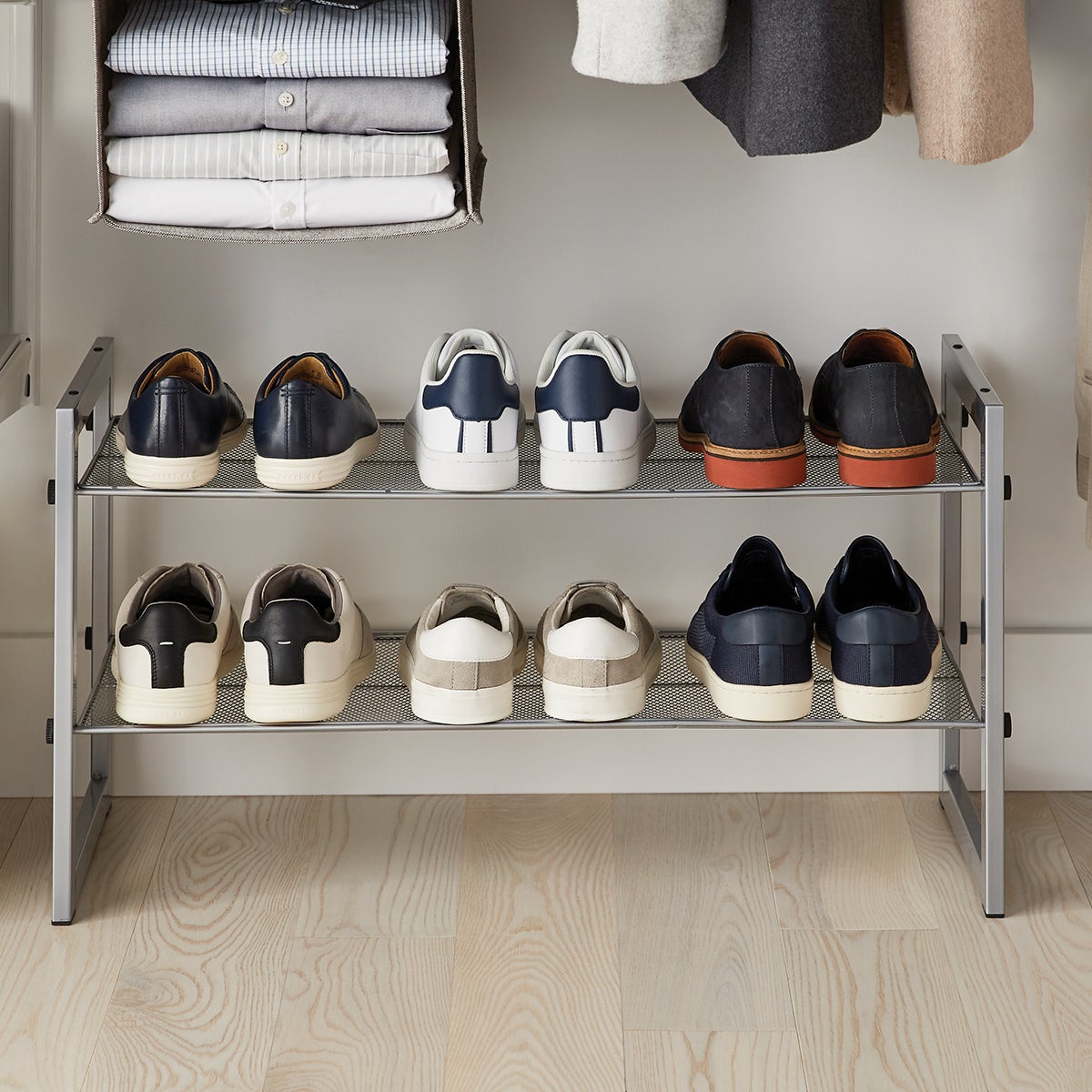 Home Expressions Stackable Iron 2-Shelf Shoe Rack, Color: Grey - JCPenney