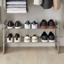 2-Tier Stackable Mesh Shoe Shelf