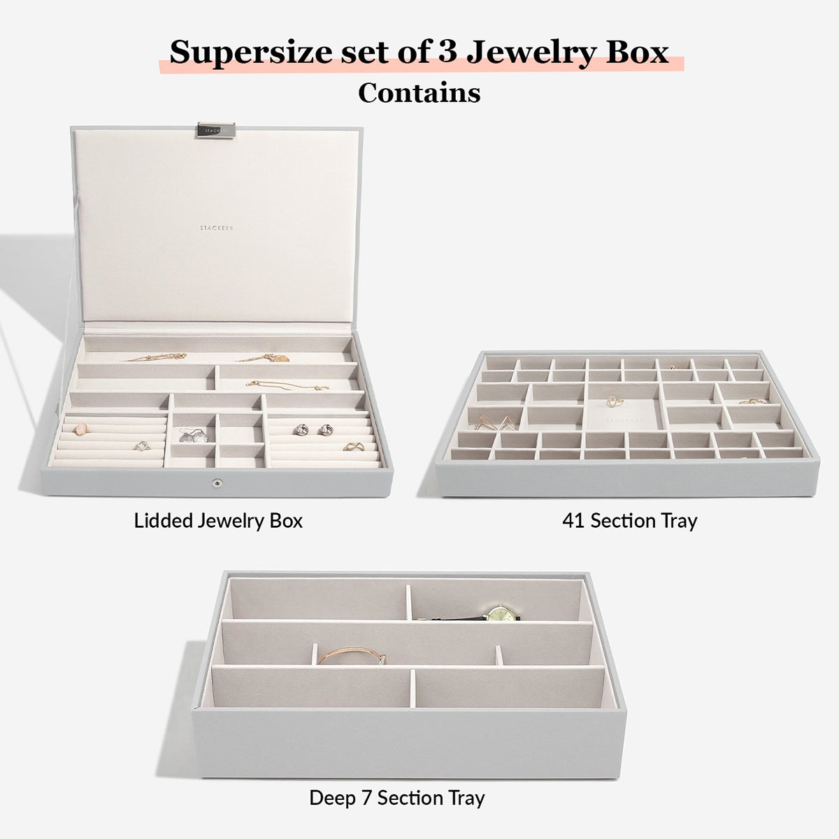 Stackers Supersize Jewelry Box Set of 3