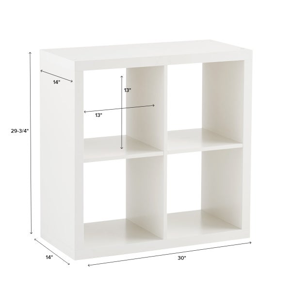 4 Cube Cubby Shelving White 29 3 4 x 14 x 30 H The Container Store