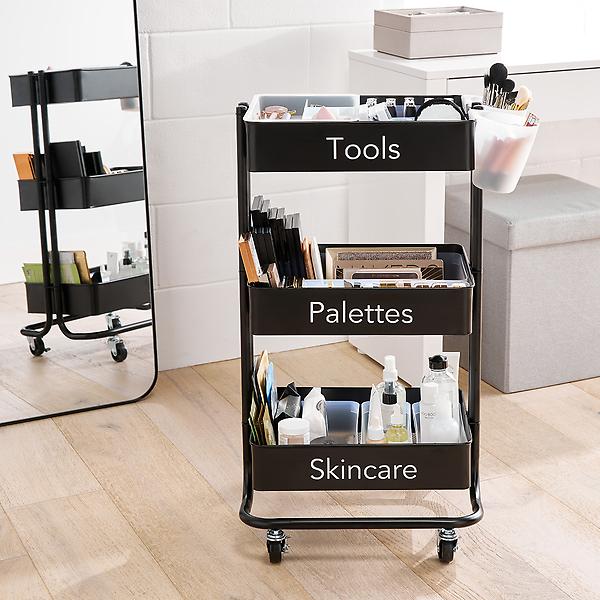 The Container Store 13 x 15 3/4 x 38 3/8 H 10-Drawer Clear Rolling Cart - Each