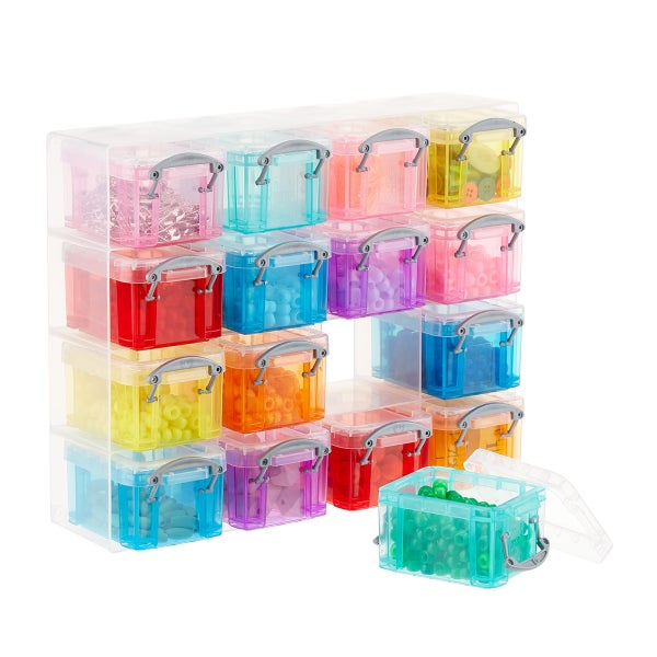 Really Useful Box 16-Latch Box Small Parts Organizers Rainbow, 10-3/4