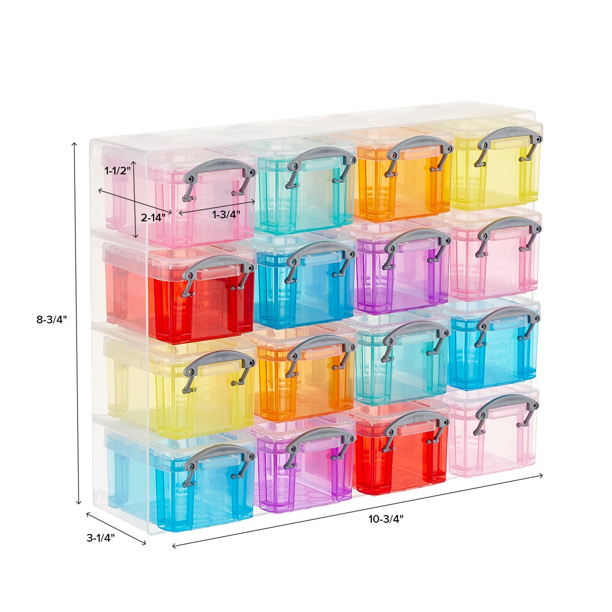 Really Useful Box 16-Latch Box Small Parts Organizers Rainbow, 10-3/4 x 3-1/4 x 8-3/4 H | The Container Store