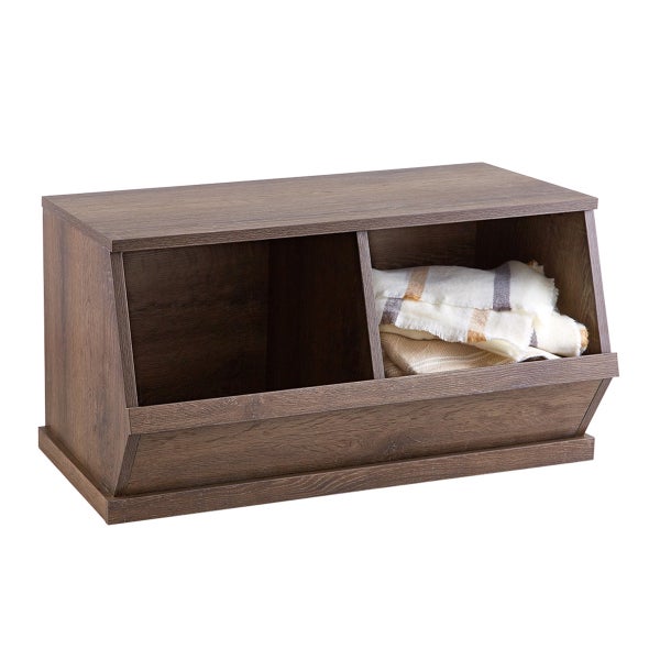 Stackable wooden toy online storage bins