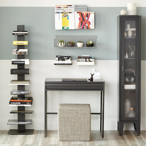 Floating shop spine bookshelf