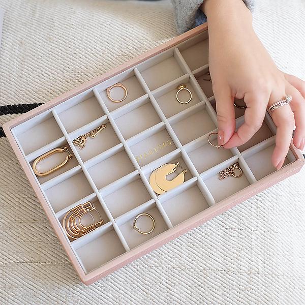  PreTidy Set of 3 Stackable Jewelry Organizer Trays with lid for  Drawers Jewelry Holder Organizer Inserts Container Display Case Storage  with Removable Dividers for Rings Earring Necklace : Clothing, Shoes 