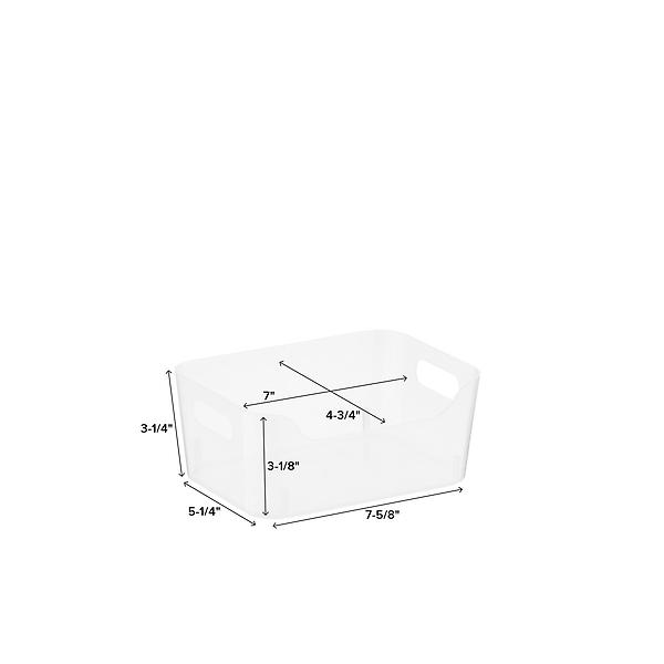 Small Handled Storage Basket White, 6-1/4 x 11 x 5-1/8 H | The Container Store