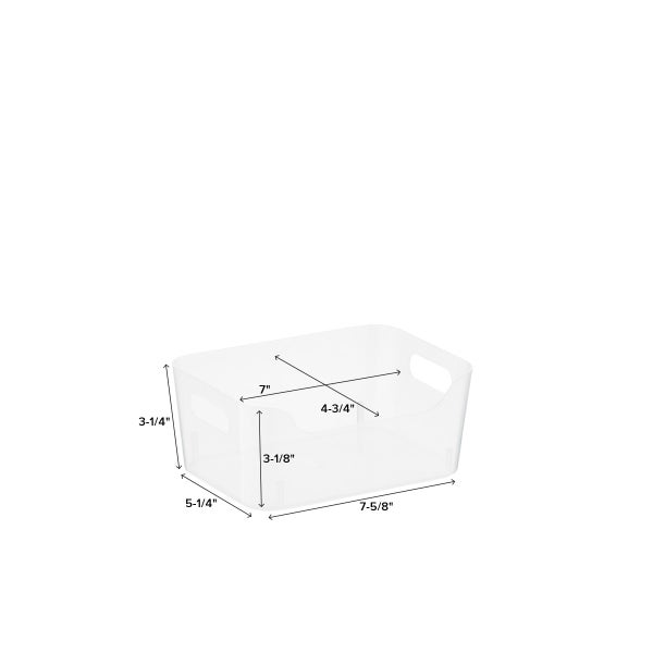 Small Handled Storage Basket White, 6-1/4 x 11 x 5-1/8 H | The Container Store