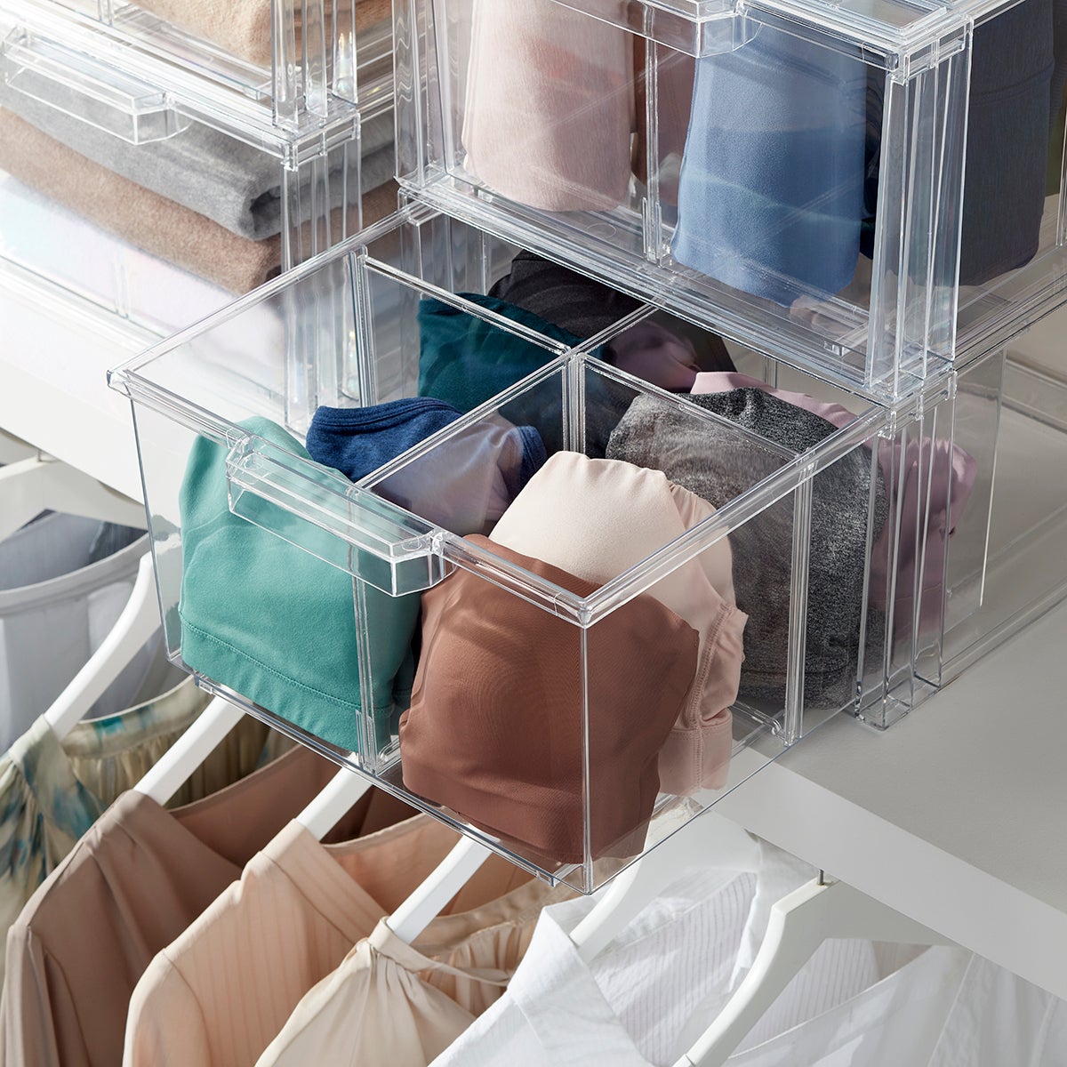 Clear Stackable Sweater Drawer