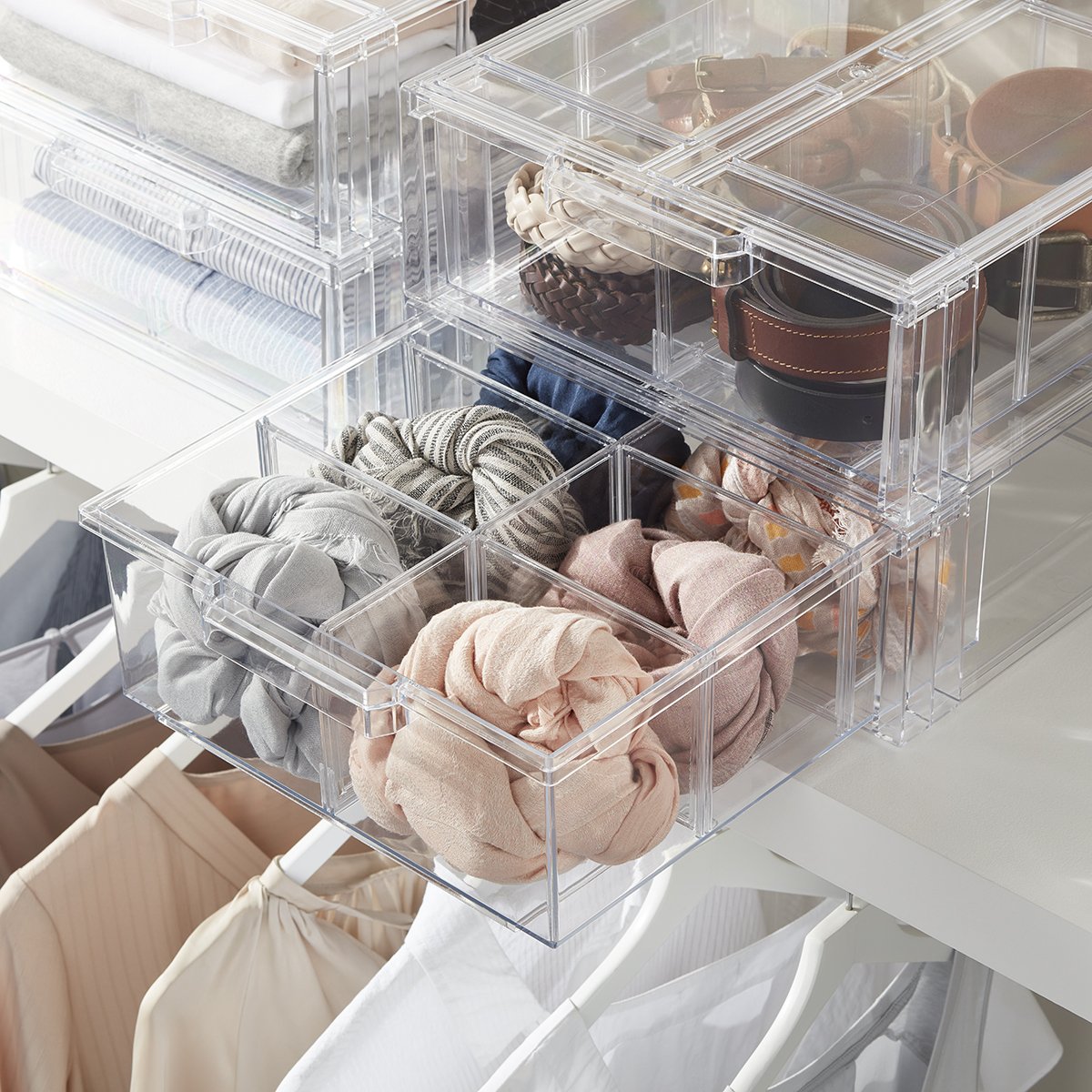 Clear Stackable Sweater Drawer Case of 2, The Container Store
