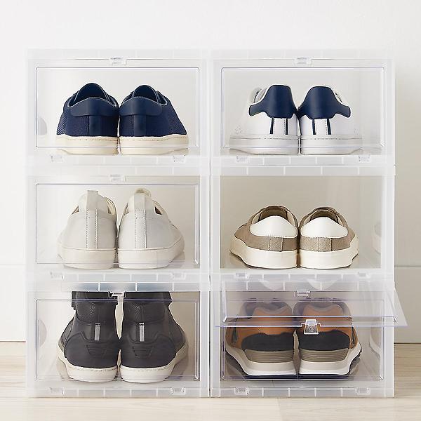 Clear Shoe Storage Bag with Compartments - Holds 6 Pairs
