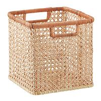 The Container Store Small Albany Rattan Cane Cube Natural