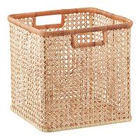 The Container Store Large Albany Rattan Cane Cube Natural