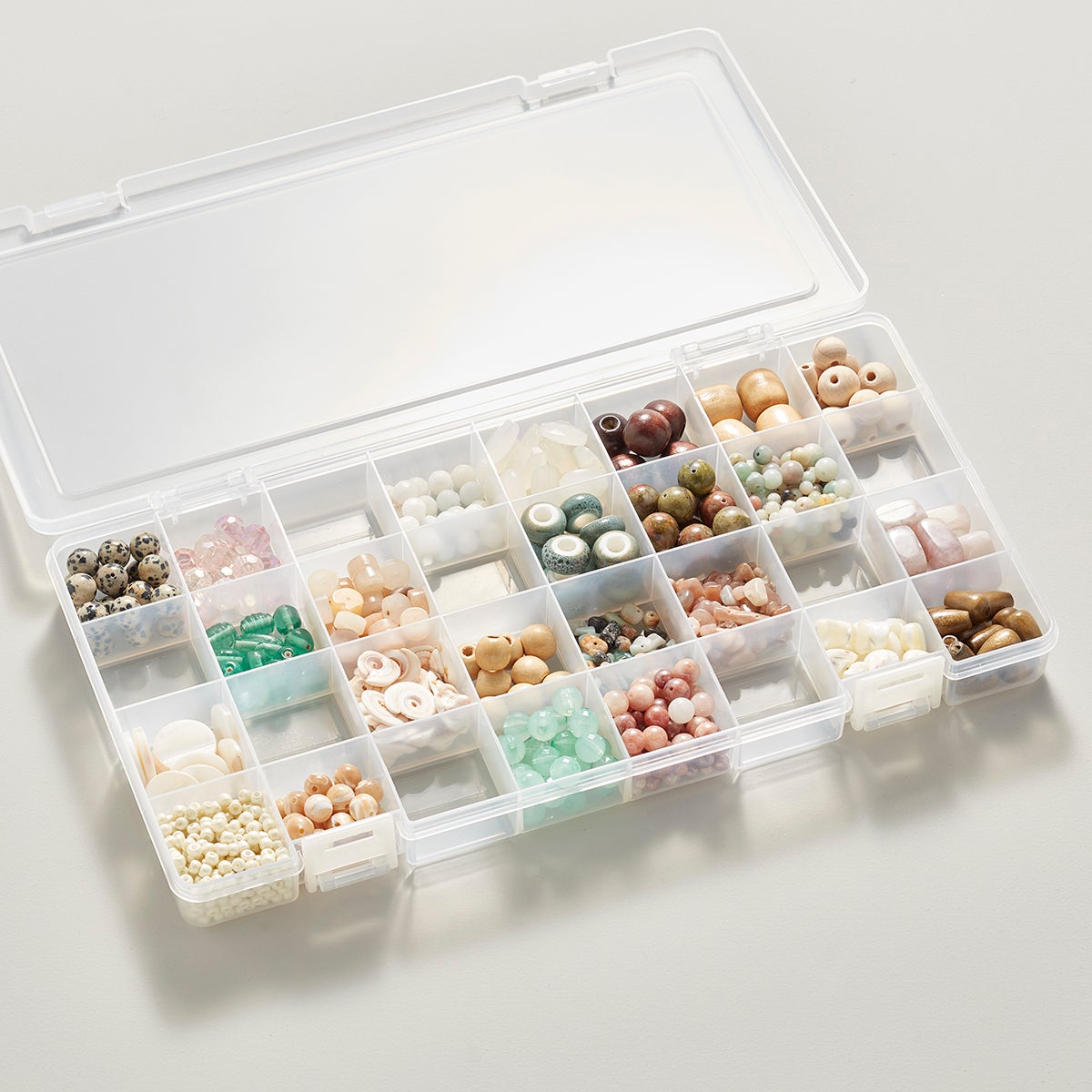 Clear Jewelry Box - 6-Pack Plastic Bead Storage Container, Earrings Storage Organizer