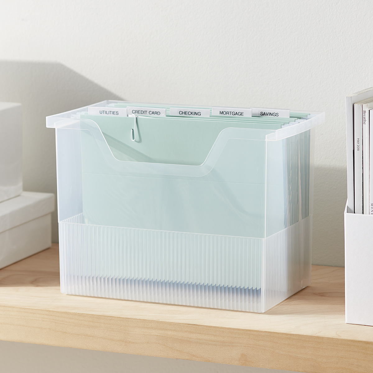 Clear Open-Top File Storage Boxes