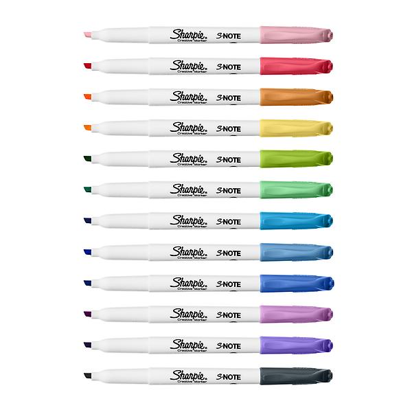 Sharpie S-Note Creative Marker Set, 12-Markers, Highlighter, Assorted Colors