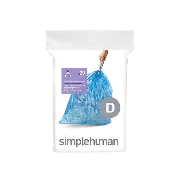 simplehuman Code D 20-Pack 20-Liter Custom Fit Liners