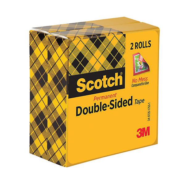 Scotch Permanent Double Sided Tape 3 Pkg
