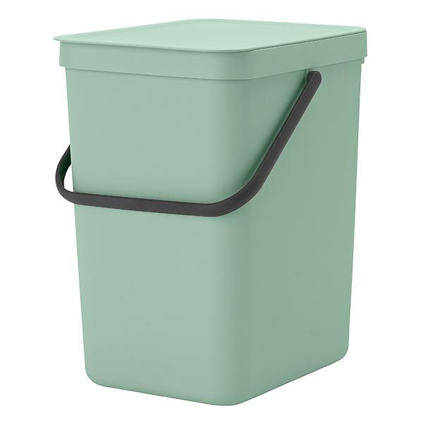 Brabantia Sort & Go Kitchen Recycling Can (4.2 Gal / Mint) Stackable Waste  Organiser with Handle & Removable Lid, Wall/Cupboard Mounting