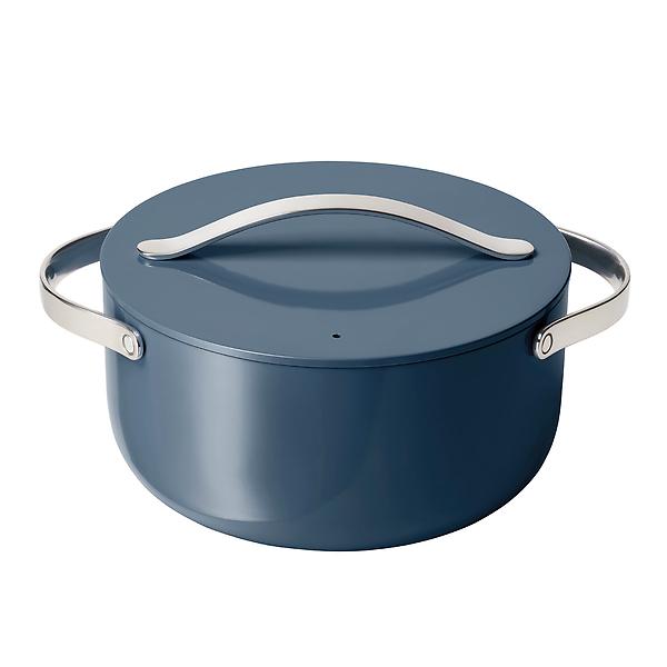 Caraway Non-Toxic and Non-Stick Cookware Set in Midnight Blue with Copper  Handles