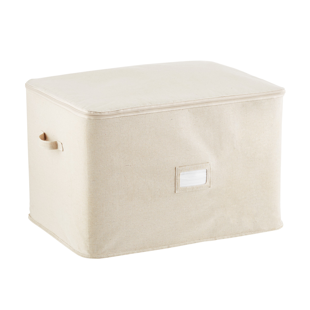 The Container Store Large Zippered Storage Bag Natural, 24 x 18 x 15 H